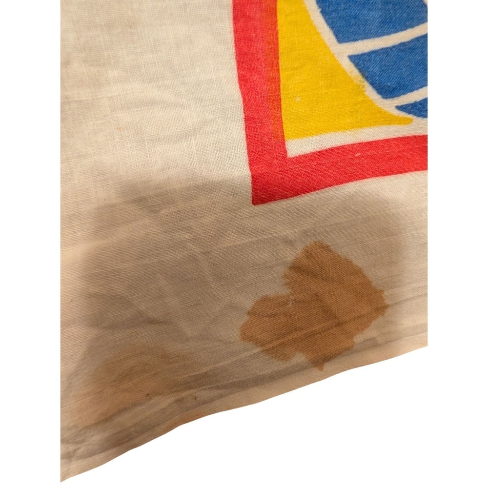 Vintage California Map Souvenir Linen Tablecloth Bandana‎ Tourist Kitsch - Picture 3 of 11